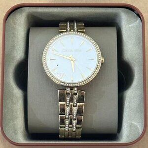 Michael Kors Anabeth MK7167 Ladies Gold Tone Watch With White Dial